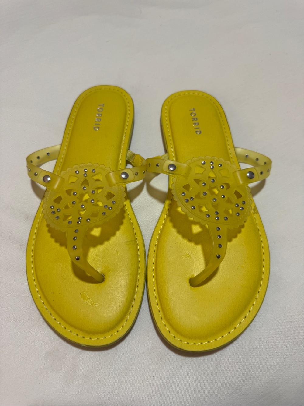 torrid Yellow Studded Thong Sandals